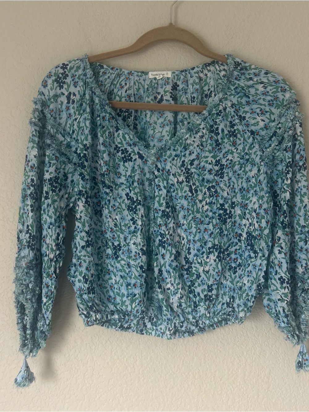 Poupette St. Barth Paloma Blouse in Blue - Picture 2 of 6